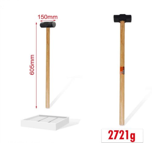 Masszív kalapács - fa nyéllel 2,7 kg 